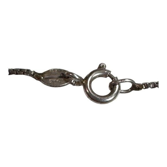 Sterling Silver 18" Italian Chain Necklace Inlaid Turquoise Lapis Lazuli Pendant - Picture 7 of 7